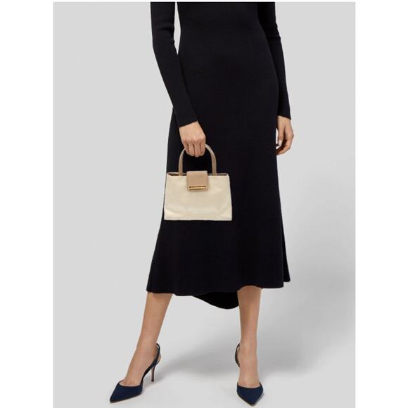 NWT BVLGARISatin Leather-Trimmed Bag - Picture 2 of 6